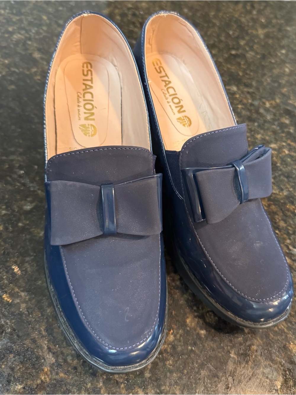 Navy Bow Loafers for Women